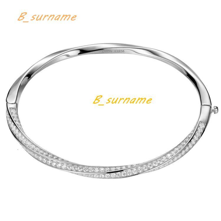 High Quality Designers Moissanite Engraveable 925 Sterling Silver Bangle Fine Jewelry Bracelet for Women