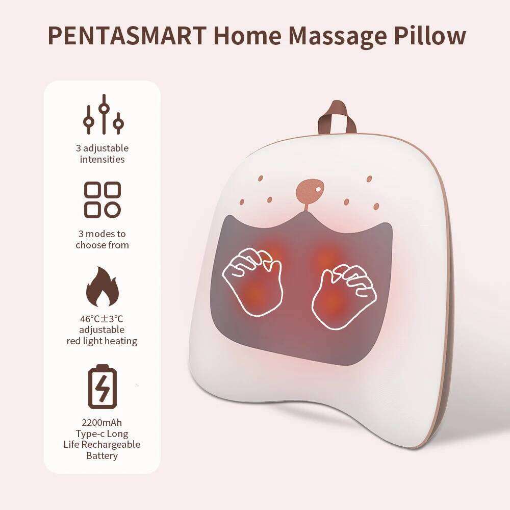 Back Neck Electric Waist Massager Heated Vibration Lumbar Muscle Relaxation Pain Relief Massage Throw Pillow