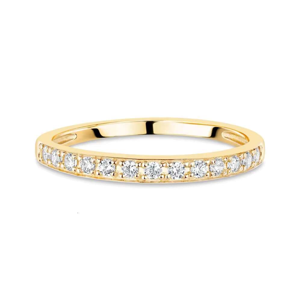 Dainty Jewelry Moissanite Eternity Ring S925 Silver Gold Plated Wedding Fashion Engagement Rings for Women