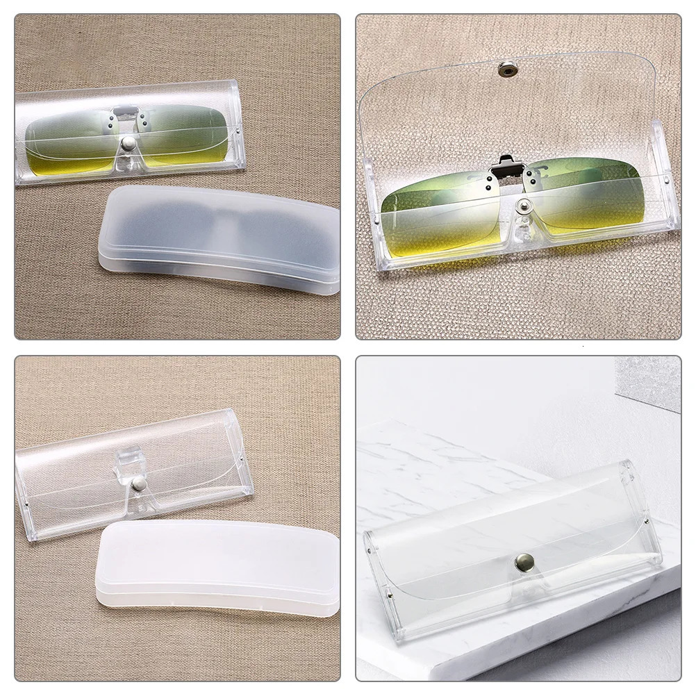 12 Pcs Hard Shell Eyeglass Case Slim Glasses Storage Box Clear Protective Travel Bag For Glasses Case Women Accessories Long 250610