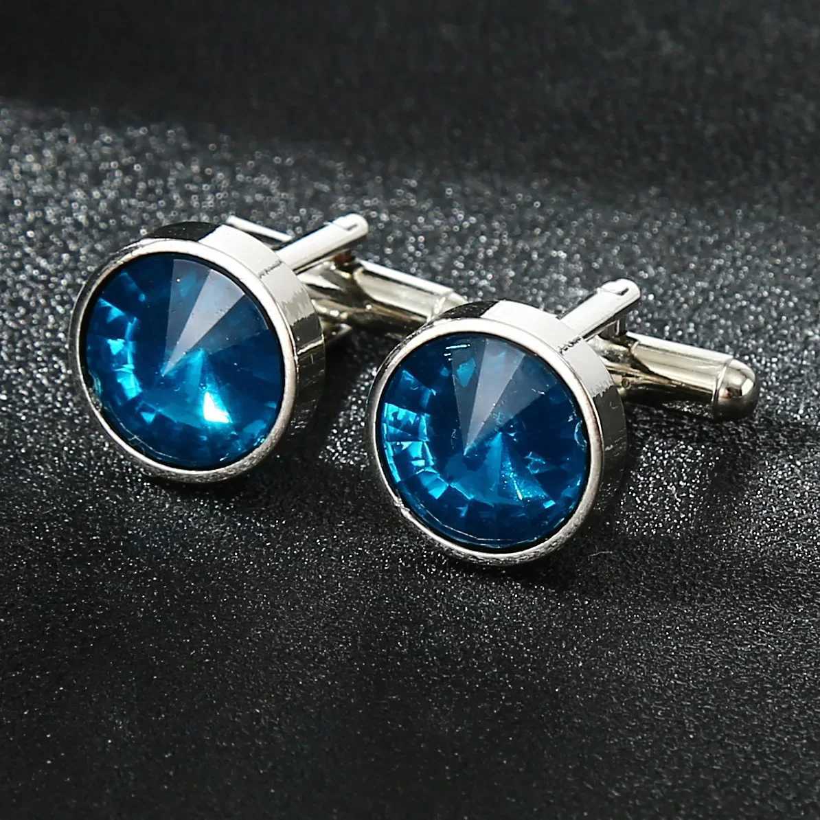 Mens Multicolored Crystal Cufflinks French Shirt Cuff-Buttons Fashion Luxury British Korean Business Banquet Wedding Cuff Links XJ250614
