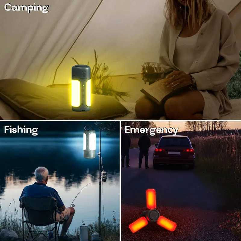 MOSLIGHTING Bluetooth Speaker Folding Lamp Portable Rechargeable Camping Lantern Emergency Lighting Flashlight Hanging Tent Lamp W250613