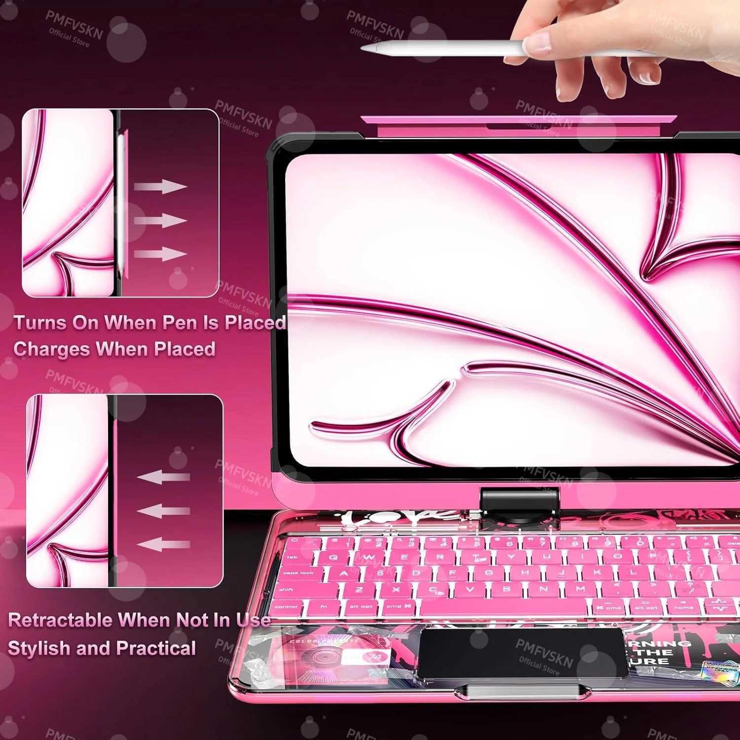 Magic Keyboard Case 360 For iPad Pro 11 12.9 2018-2022 Pro 13 2024 Cover Folio For iPad Air 5th 4th 6th 7th 10.9 10th 11th Gen X250614
