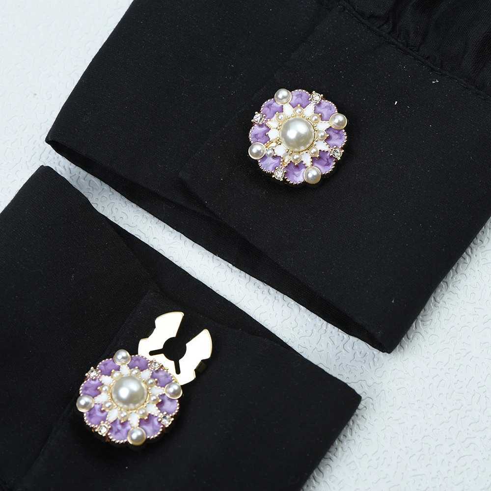 ICEYY2pcs/lot CC pearl Cufflink Button Covers For Shirt Blossom Button Clip Sleeve Buttons Fashion Girls Gifts Tux Cufflinks XJ250614