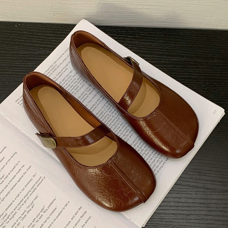 Ddmysports New Evening Breeze Small Single For Women Spring Flat With Skirt Mary Jane Shoes Soft Sole French Style Loafers Outdoor Shoes