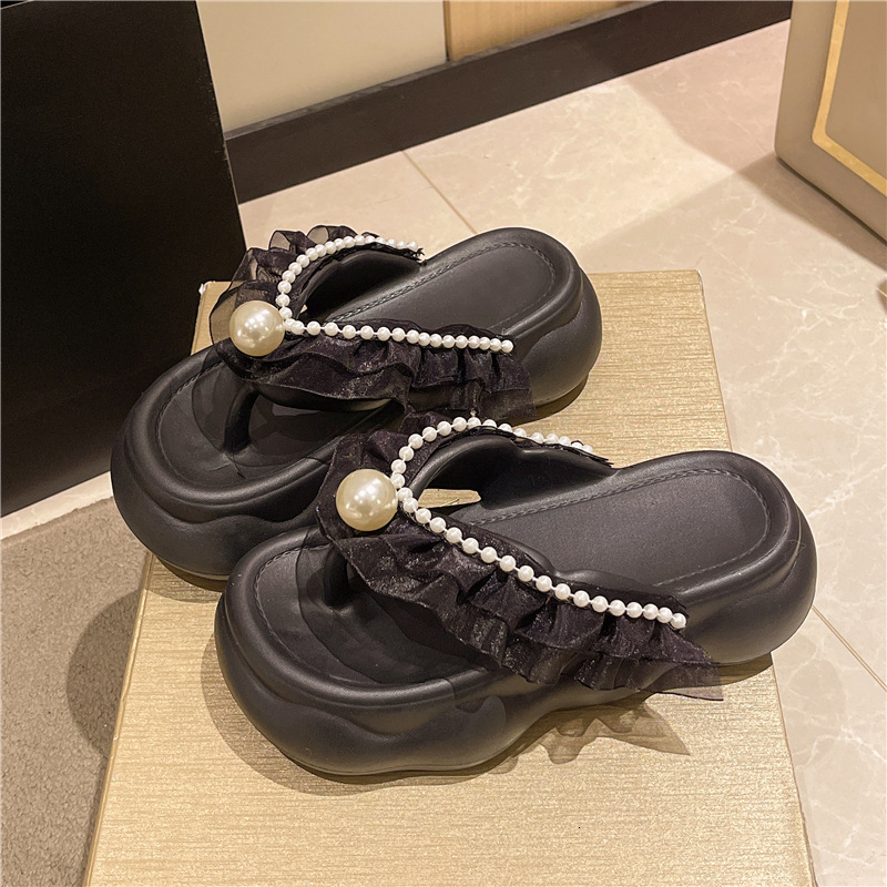 Ddmyoutdoor Thick Sole Flip Flops Women Summer Outdoor Fashion Casual Toe Post Sandals Indoor Non Slip Height Increasing Beach Slippers For Outdoor Sh