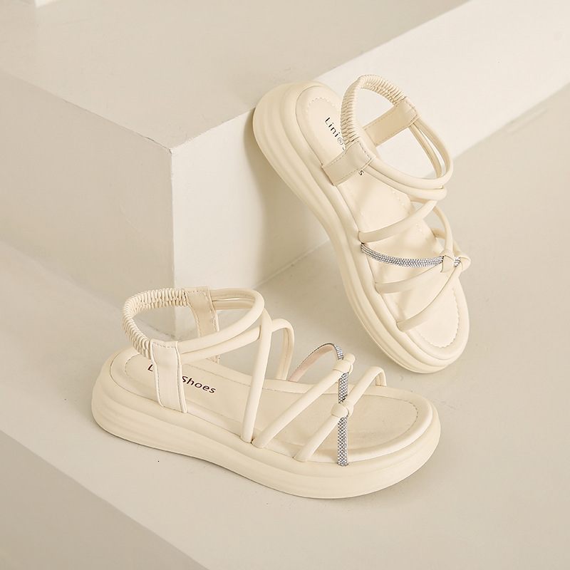 Ddmyoutdoor Women S Sandals New Summer Fashionable High End Versatile Comfortable Thick Soled Roman Shoes For Work Outdoor Shoes