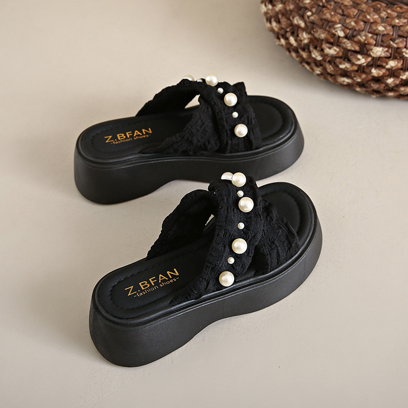 Ddmyoutdoor Women S Summer New Thick Soled Beach Sandals Internet Celebrity Ladies Casual Lazy Fashion One Strap Slippers Outdoor Shoes