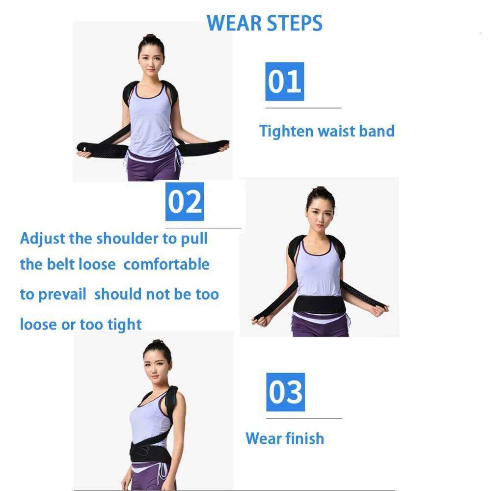 Bad Posture Corrector Back Orthosis Adjust Shoulder Waist Lumbar Spine Support Aluminum Plate Humpback Correction Belt
