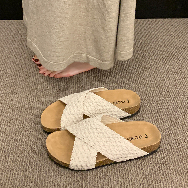 Ddmyoutdoor Casual Cross Boken For Women Summer New Knitted Slippers Thick Sole Outdoor Sandals Outdoor Shoes