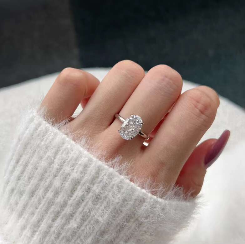 2CT Gold 925 Silver Jewelry Diamond Rings Engagement Moissanite Ring