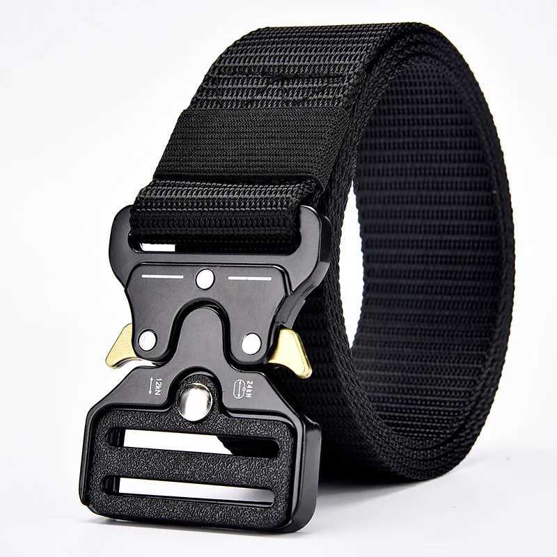 Mens Belt Outdoor Hunting Tactical Mens Belt Multifunctional Combat Survival High Quality Canvas Nylon Mens Belt Sports Belt X250614