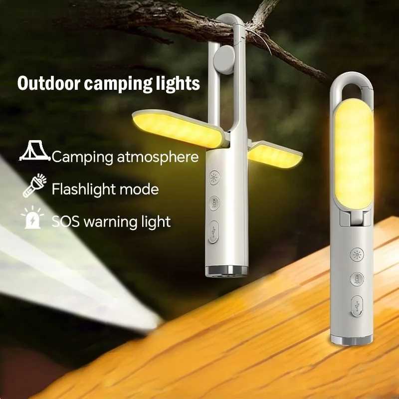 Portable Lantern Outdoor Lamp Rechargeable Camping Lights Folding 3 Modes Waterproof Tent Lantern For Power Outages Emergencies W250613