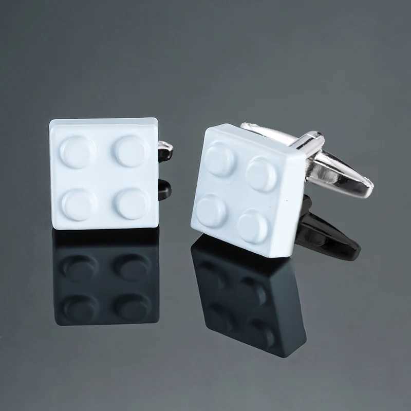 High quality mens French shirt cufflinks classic multi-color building block cuffs buttons business suit accessory jewelry gift XJ250614