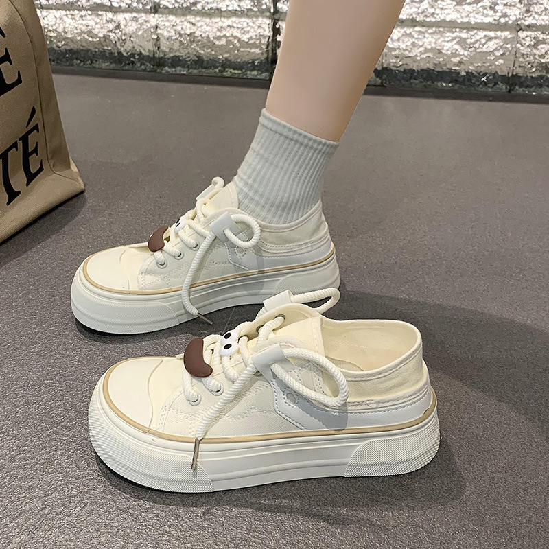 Ddmyoutdoor Mango Canvas For Women New Summer Cute Big Head Niche Versatile White Shoes To Match Skirts Outdoor Shoes
