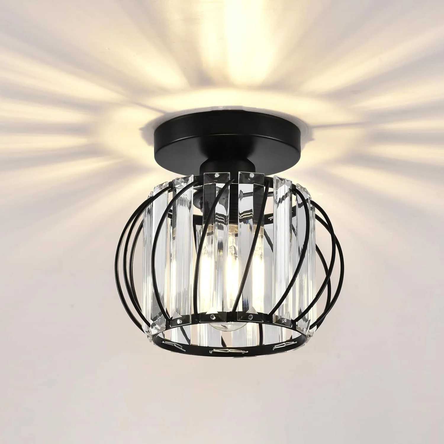 Semi-flush Mount Ceiling Light Antique Small Crystal Chandelier E26 No Bulb For Bathroom Hallway Cafe Bar Porch Corridor XJ2500613