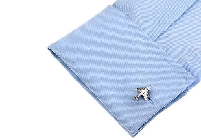 Mens Fighter Cufflinks Quality Brass Material Silver Color Airplane Design Cufflinks Wholesale Retail XJ250614