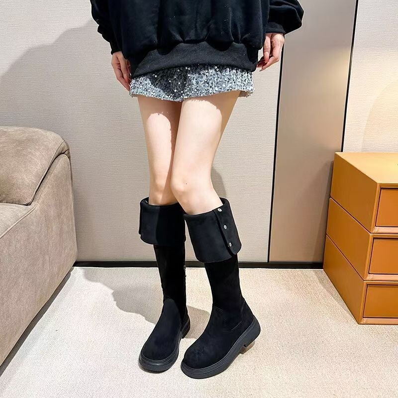 Ddmysports Thick Soled New Autumn Winter Over The Knee Suede Long Slimming High Tube Riding Boots For Women Outdoor Shoes