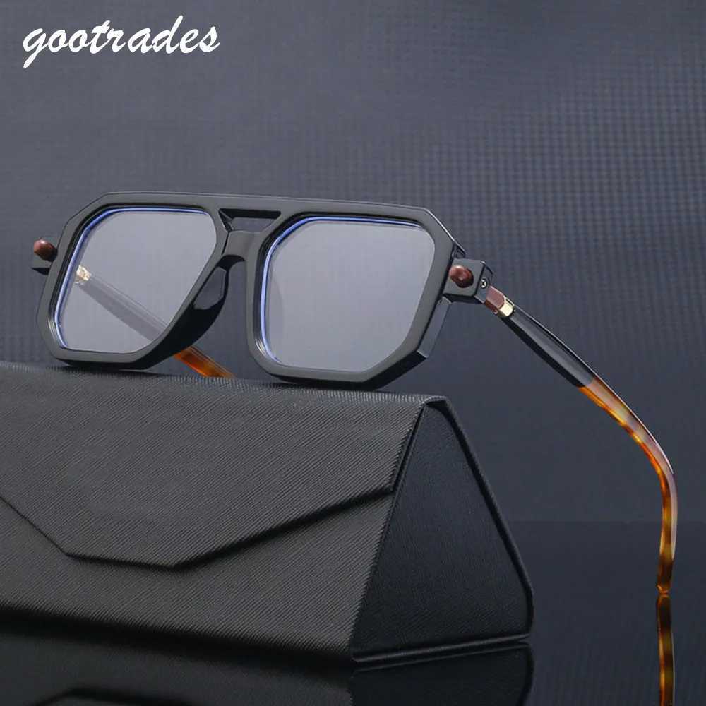 Retro Fashion Square Frame Sunglasses For Men Women Blue Light Blocking Shades UV400 Sun Glasses Vintage Decorative Sun Glasses Z250614