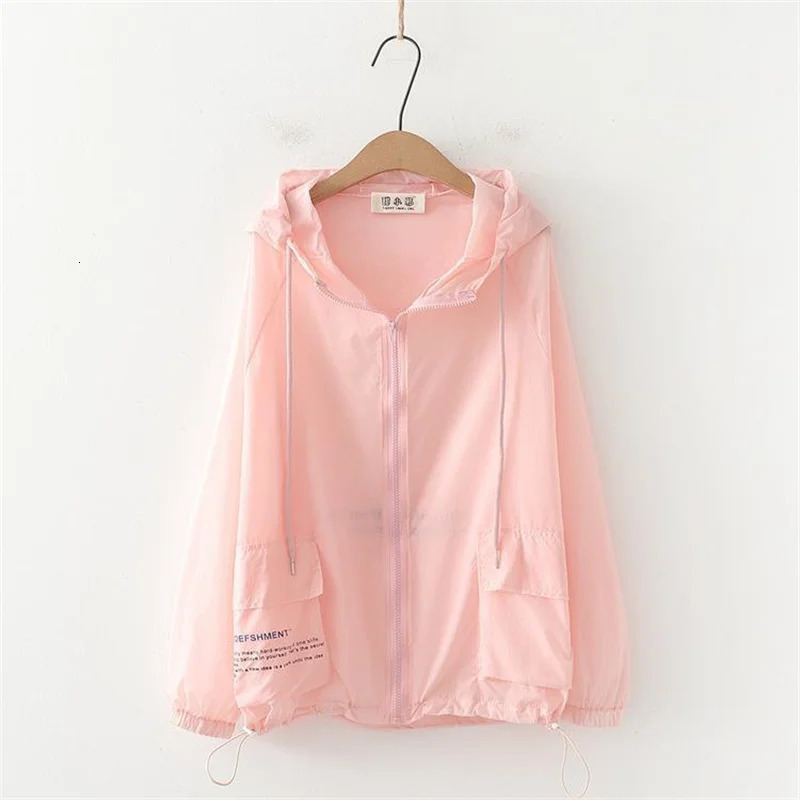 Fashion n Thin Summer Jacket SunProof Clothing Womens Korean Sun Protection Shirt Open Thread Hooded Coat Female 250611