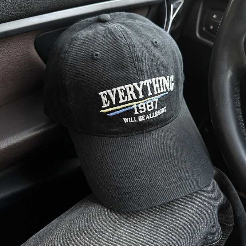 American Retro Washed Cotton Embroidered Letter Baseball Hat for Men and Women with Wide Brims and Small Peaked Caps W250614
