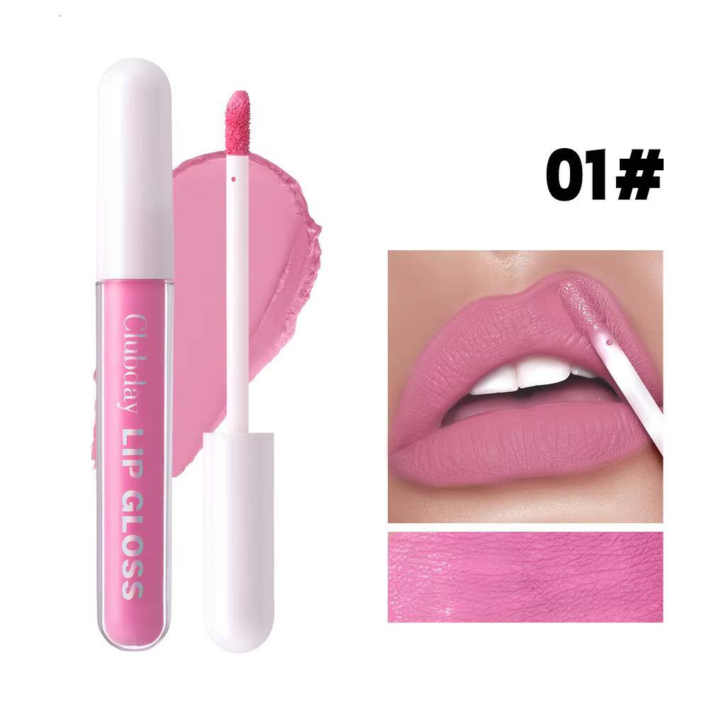 Clubday 6 Colors Velvet Easy Glaze Long Lasting Waterproof Sweatproof No Color Lip Nude Matte Liquid Lipstick happy