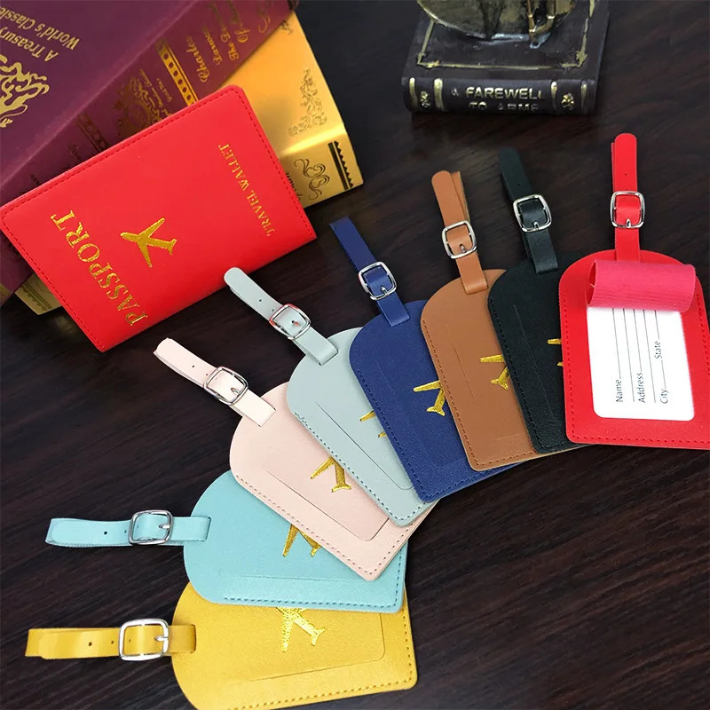 Airplane Luggage Tag Passport Wallet Set Holder Case 250614