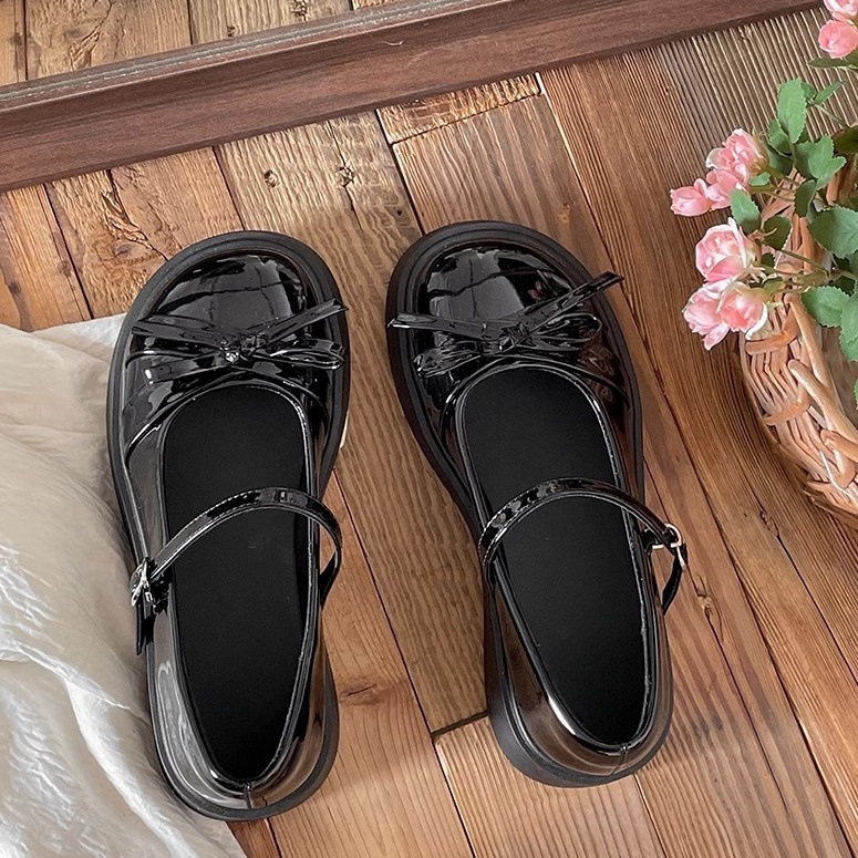 Ddmysports Spring New British Style Loafers With Chunky Heels And Thick Soles Fashionable Mary Jane Shoes For Petite Women Outdoor Shoes