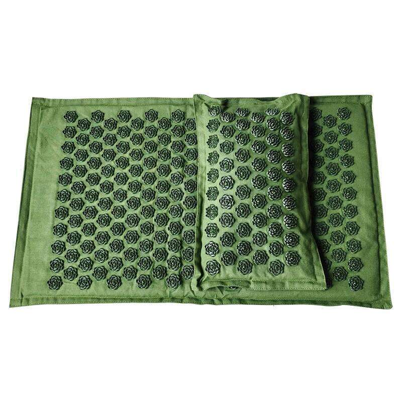 Fiess Spiky Lotus Acupuncture Massage Mat Bed Pilates Linen Cotton Yoga Massager Cushion For Neck & Back Pain Relief