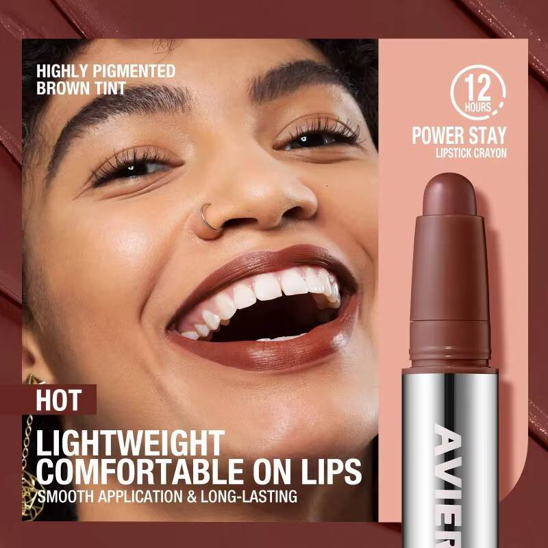 Smooth Matte Lipstick Long-Lasting, Moisturizing, and Easy to Apply Lip Glaze with Rotating Pen Design - Perfect for Everyday happy
