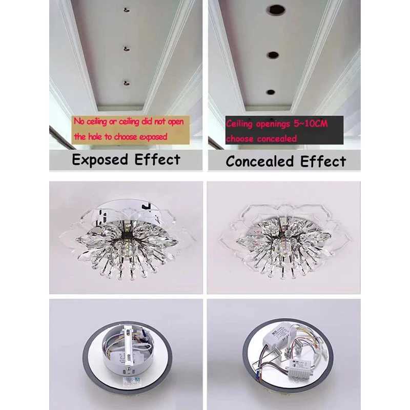 20cm LED Crystal Ceiling Light Modern Flower Shape Ceiling Lamp Hallway Living Room Lamp Bedroom Kitchen Corridors Aisle LightXJ2500613