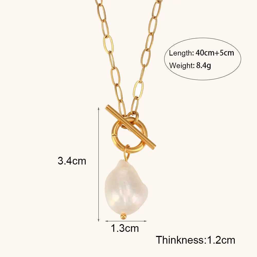 The. Muses Baroque Freshwater Pearl Pendant Stainless Steel Womens Necklace 18K Gold Plated Fashion Jewelry Gift Z250614