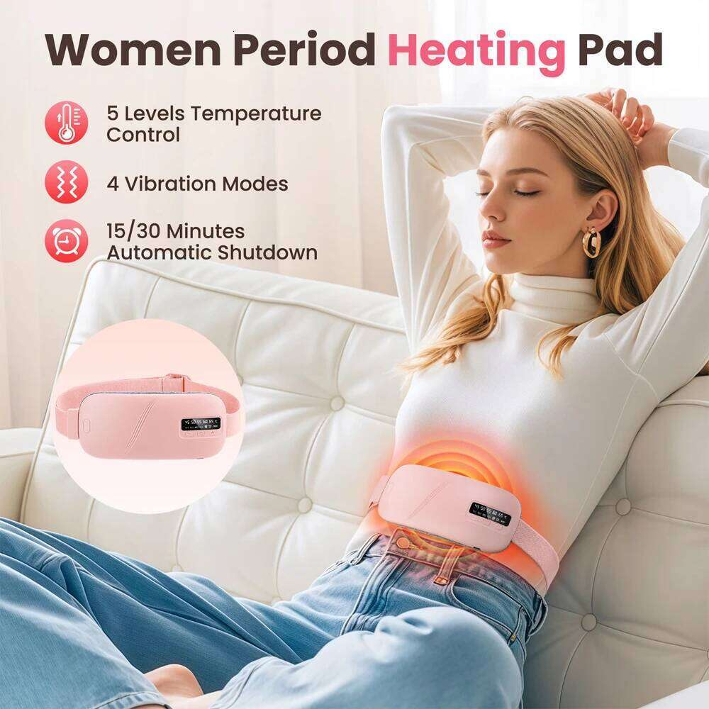 Portable Heating Pad Electric Belt Device Bloating Stoh Pain Abdominal Waist Massager Gifts For Women And Girl