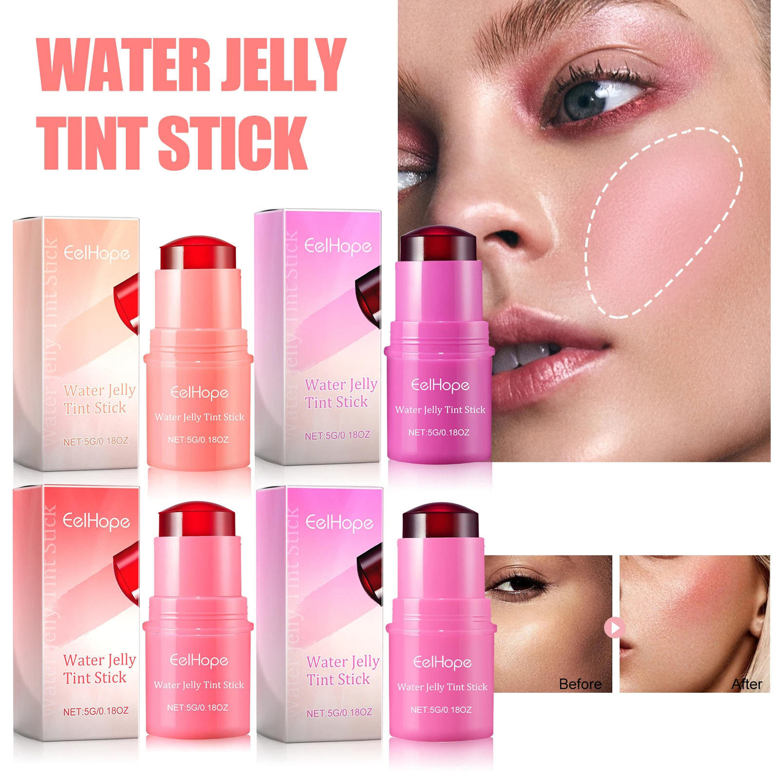 Milk Jelly Powder Blusher d Blusher Stick Long Lasting Brighten Matte Facial Contour Rouge Makeup Lip Tint 250614