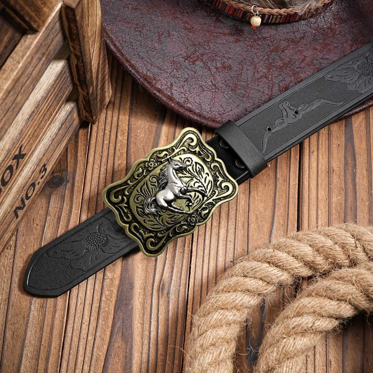 Quality Mens Leather Belt Golf Belt with Rivet Buckle Vintage Fashion Style to Match with Jeans and Casual Trousers Suitable X250614