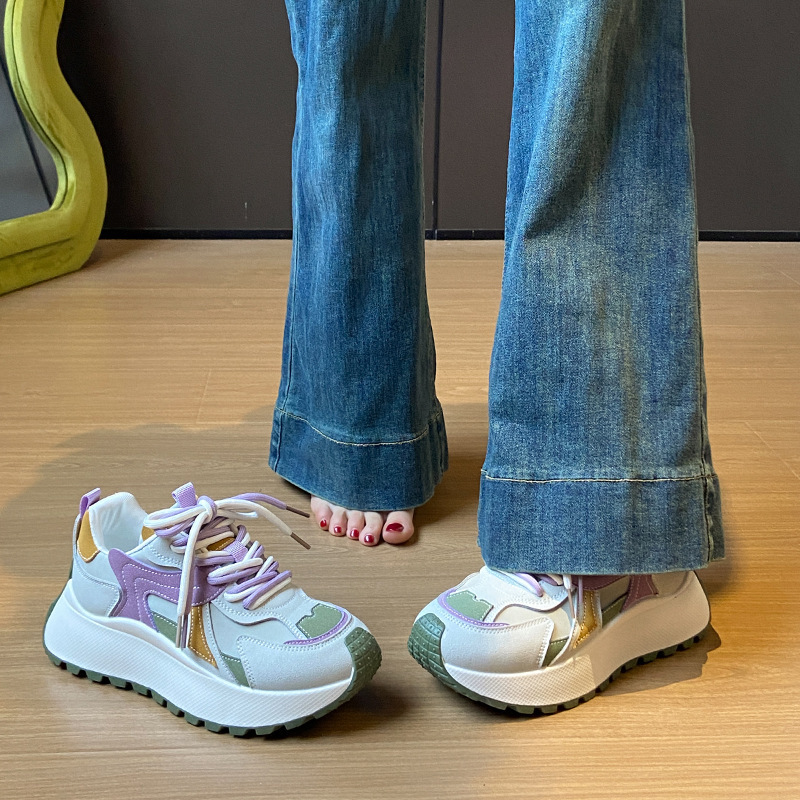 Ddmysports Ins Korean Style New Dad For Women Spring Student Sports Running Casual Shoes Thick Sole Height Increasing BN Outdoor Shoes