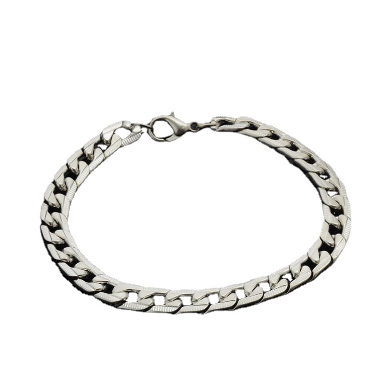 2025 Ins Top Sell Hip Hop Simple Fashion Jewelry Personality Titanium stainless Steel Wide Women Men Trendy Chain Bracelet Gift