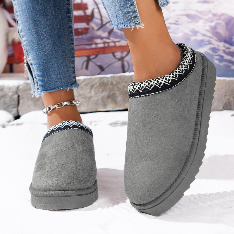 hot free shipping designer slippers for woman autumn and winter new style Indoor outdoor Snow boots wear warm casual grey brown Plush sandals