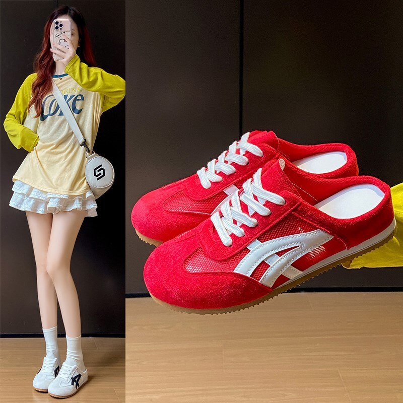 Ddmysports White Sneakers For Women Summer New Korean Style Ins Female Students Casual Sports Versatile Half Sole Street Shooting CY Outdoor Shoes