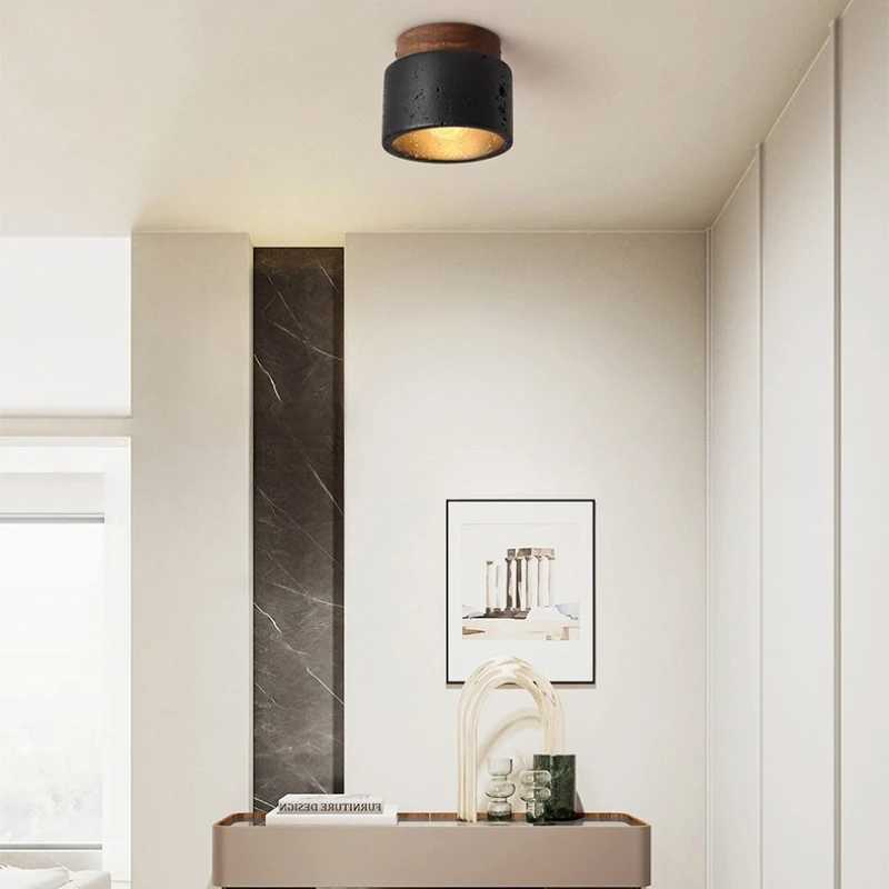 Yellow Marble Hotel Lobby Corridor Ceiling Light Creative Restaurant Room Balcony Decorative Cream Wind LED Lamps XJ2500613