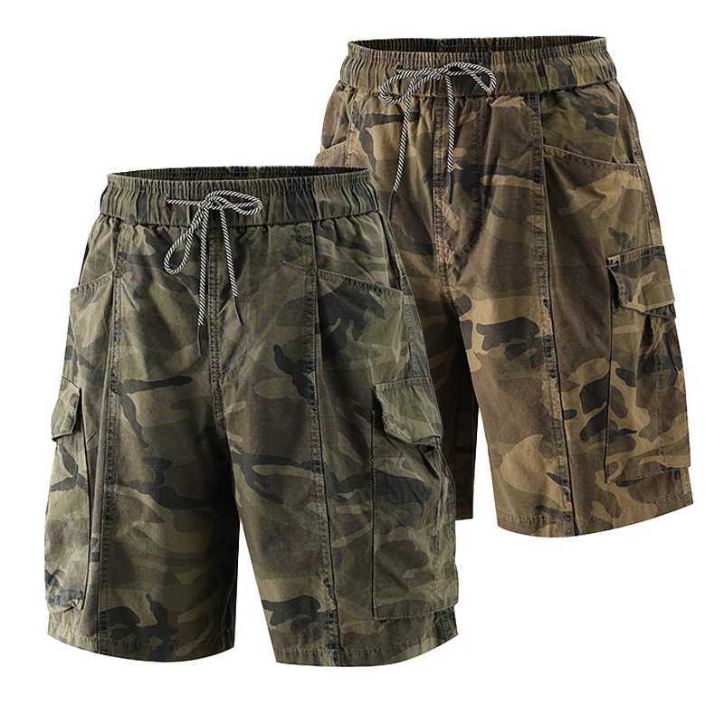 Summer New Mens Casual Sports Shorts Loose Outdoor Overalls Multi-pocket Fashion Cotton High Quality Basketball Shorts W250614