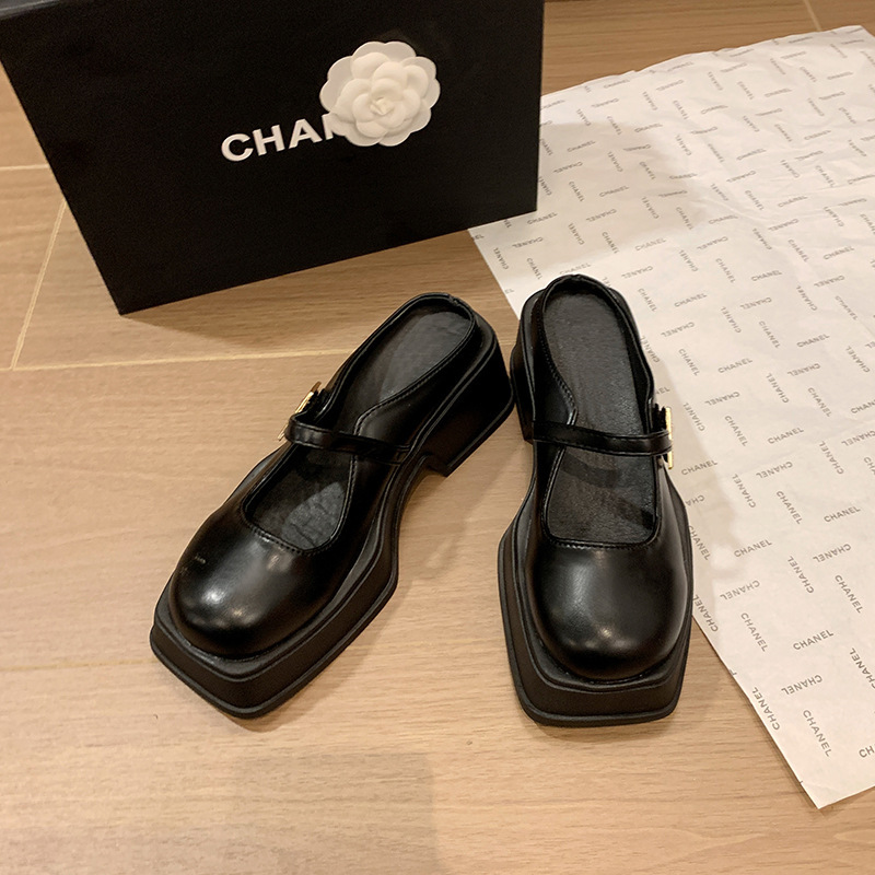 Ddmyoutdoor Platform Thick Heel Closed Toe Mules Women New Spring Summer Autumn Versatile Mary Jane Sandals For Outdoor Shoes