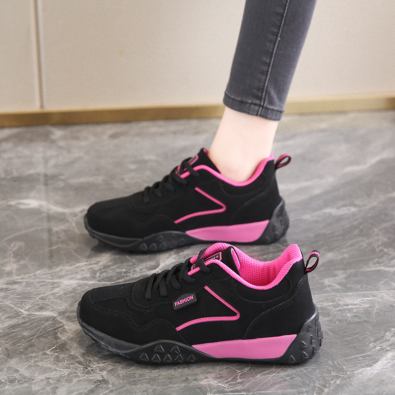 Ddmysports Non Slip Soft Sole Old Beijing Sneakers For Women Spring And Autumn Fleece Lined Lightweight Leather Casual Travel Shoes Mom Outdoor Shoes