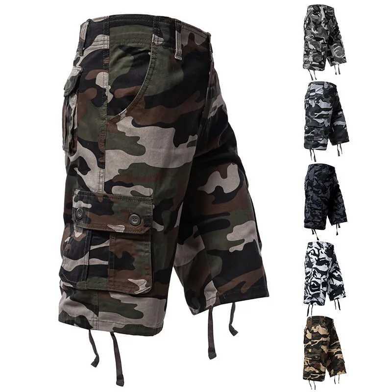Mens Camouflage Shorts 2025 Summer New Casual Loose Camouflage Outdoor Sports Shorts Side Pockets Cotton Breathable Shorts W250614