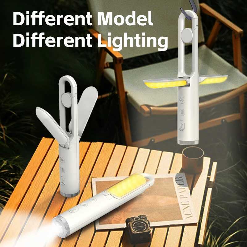 Portable Outdoor Camping Flashlight with 90 Foldable Side-Lighting Tent Hanging Lamp for Easy Illumination New Camping Gear W250613