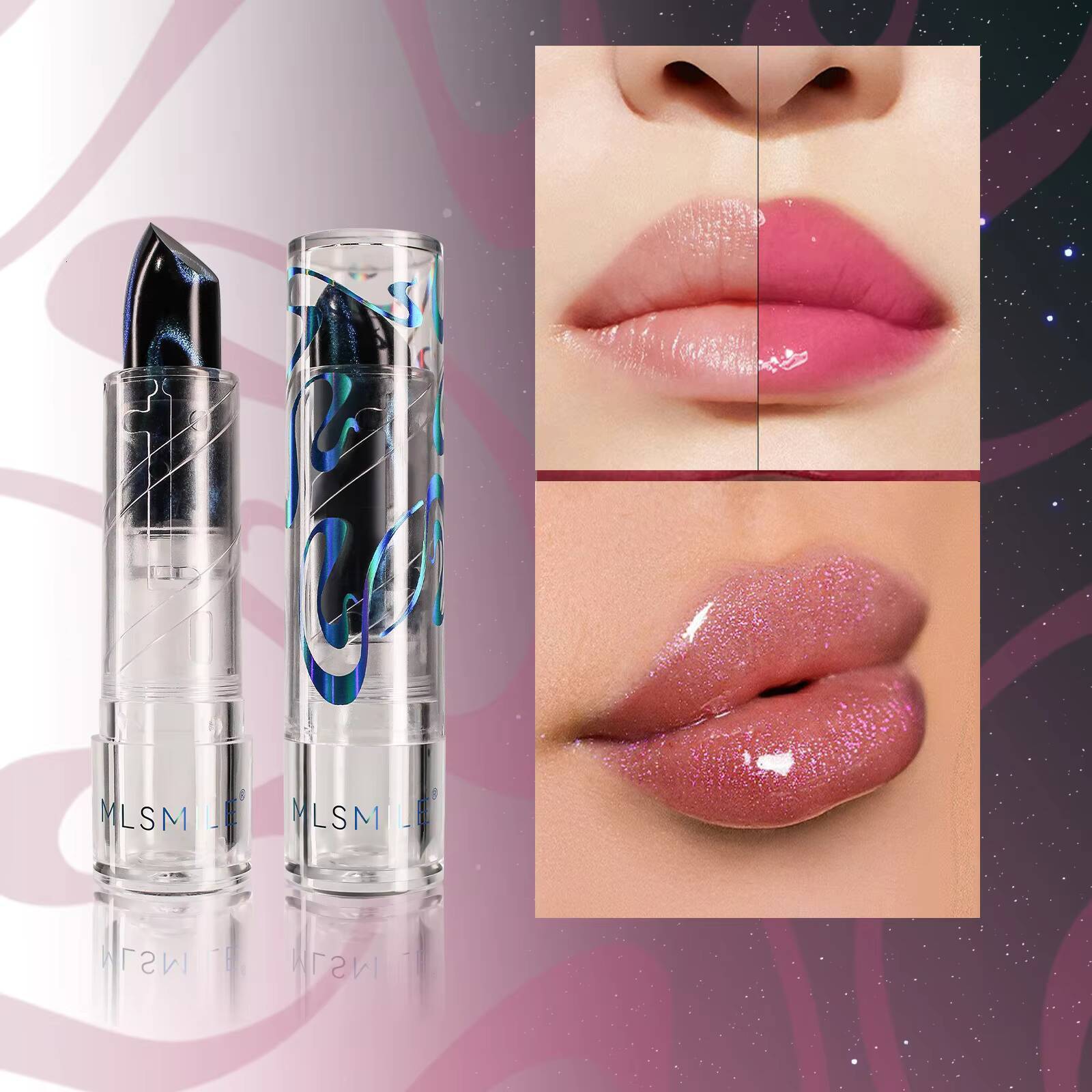 1Pc Color Changing Lipstick Mirror Moisturizing Lasting Soft Jelly Stain Nourishing Non-fading Repair Lip Makeup Cosmetics happy