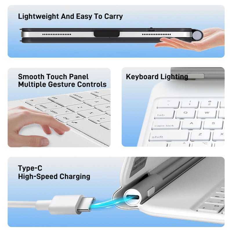 ORANGO Magic Keyboard for iPad Pro 11 2024 Air 4 Air 5 Air 6 for iPad 12.9 10th Generation 6th 5th 4th 3rd Gen Cover Case X250614