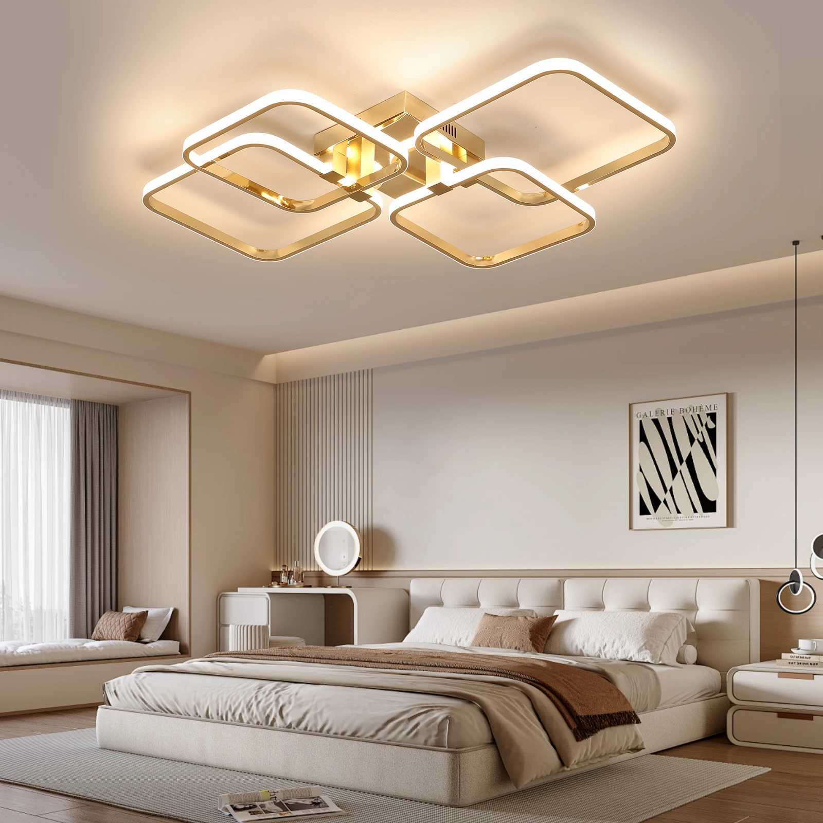 Modern LED Ceiling Light with Remote Control Dimmable Chandelier for Living Room Bedroom Flush Mount Lighting Fixture IndoorXJ2500613