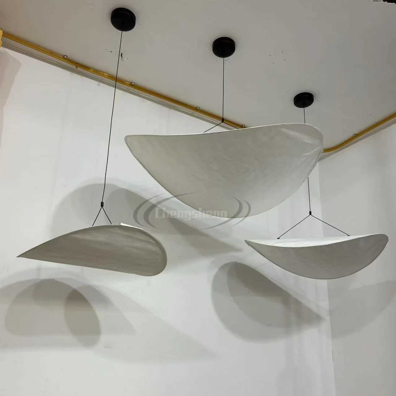 Silk Fabric Tense Chandeliers Handmade Modern LED Pendant Light Living Dining Room Home Restaurant Decor Hanging Light XJ2500613