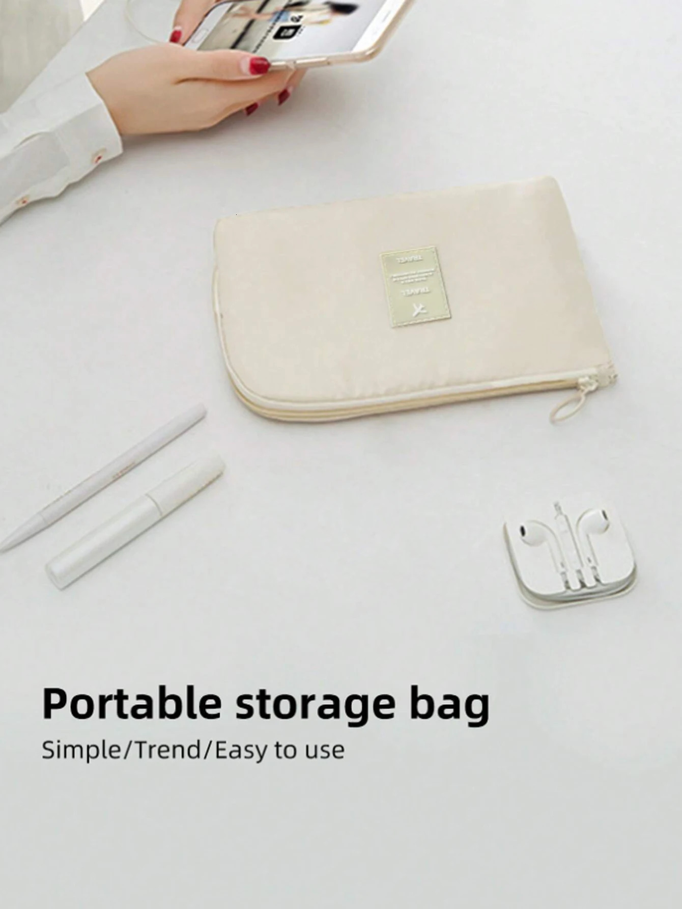 Simple Cosmetic Bag Portable Multifunction Data Cable Storage Travel Mobile Digital Devices USB Line Earphone Organizer 250614